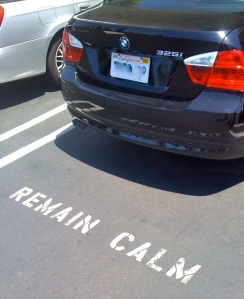 Wise advice from a parking slot in Costa Mesa, California